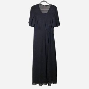 Boohoo Black Wrap Formal Dress